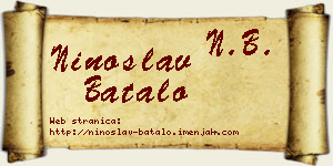 Ninoslav Batalo vizit kartica